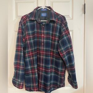 Pendleton 100% Wool Blend Plaid Button Down Shirt